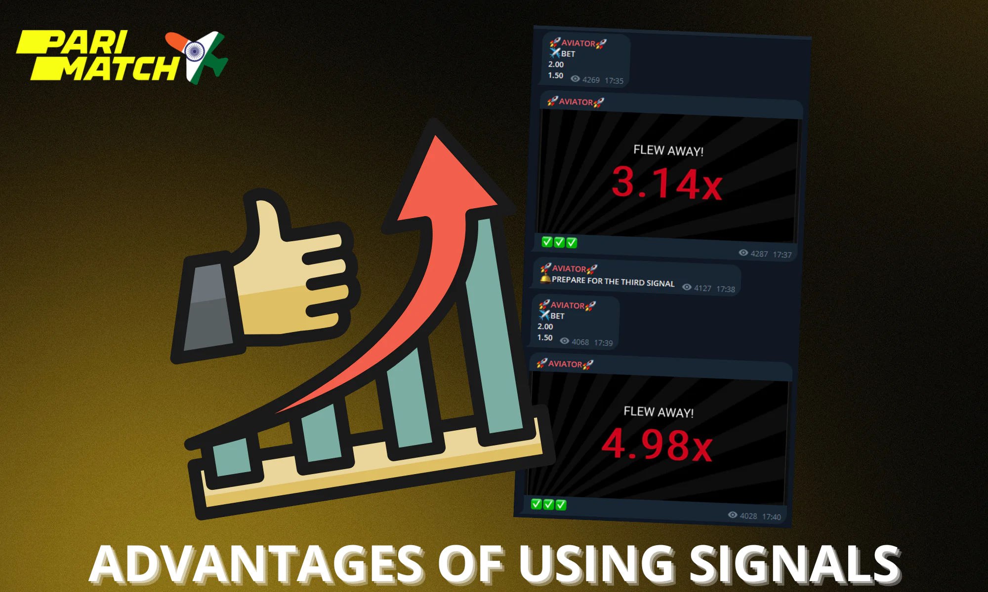 The main advantages of using signals to play Parimatch Acviator